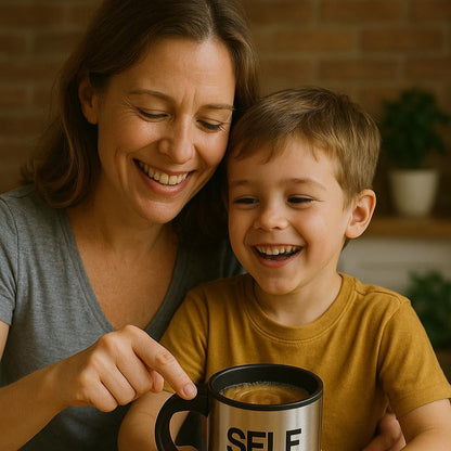 Taza autoagitable de acero inoxidable