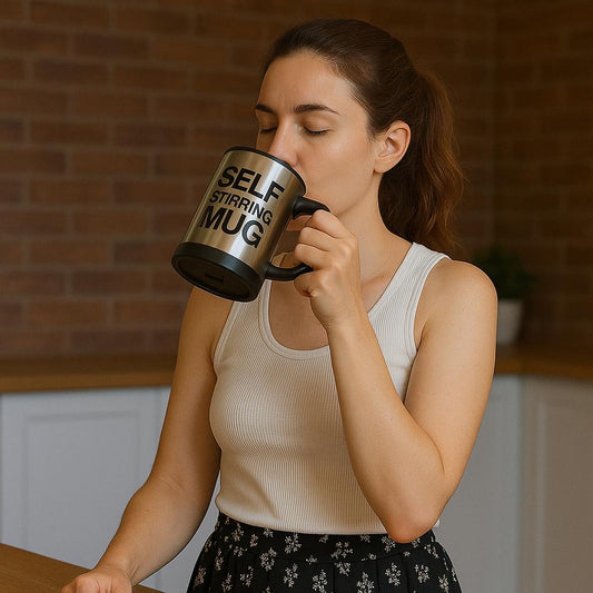 Taza autoagitable de acero inoxidable