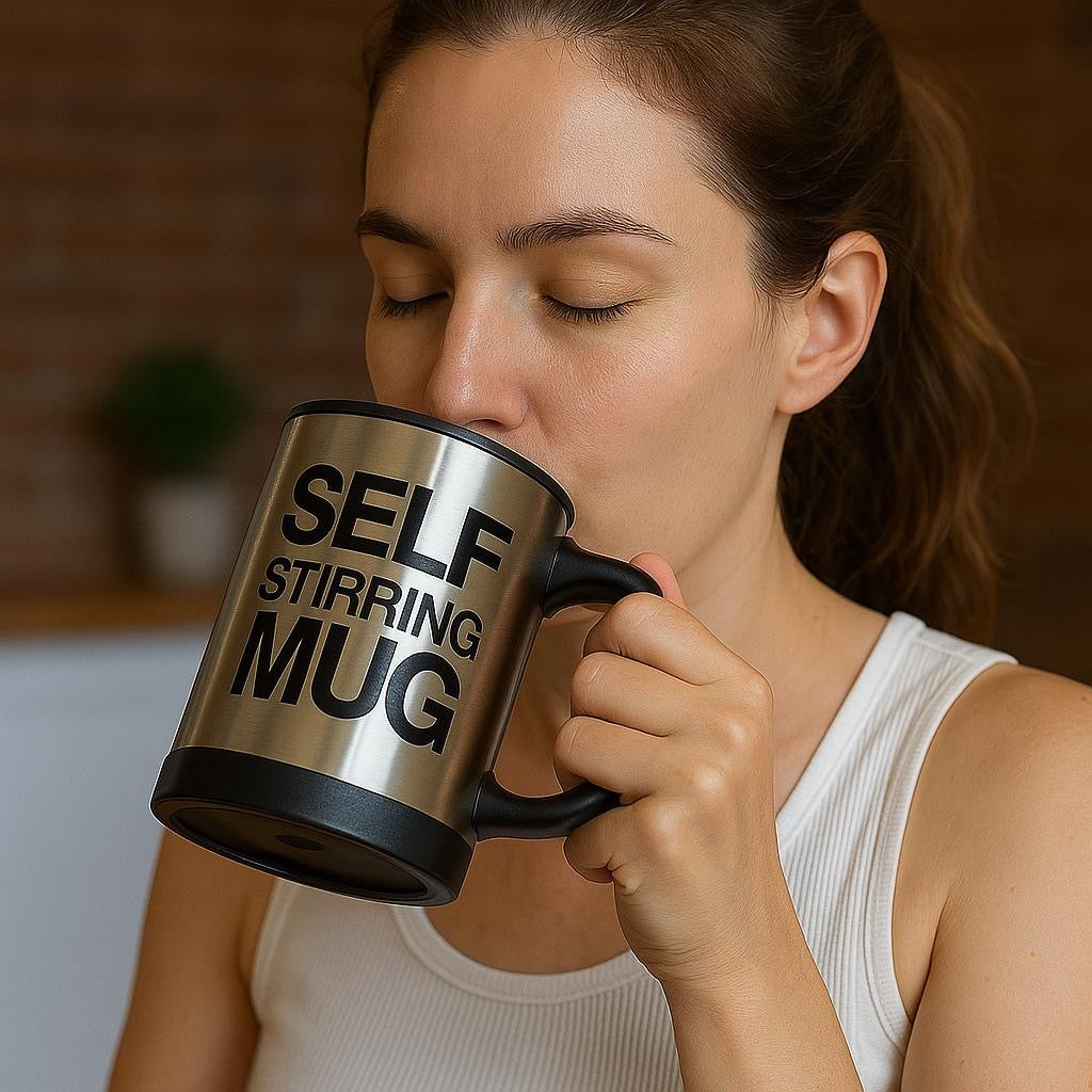 Taza autoagitable de acero inoxidable